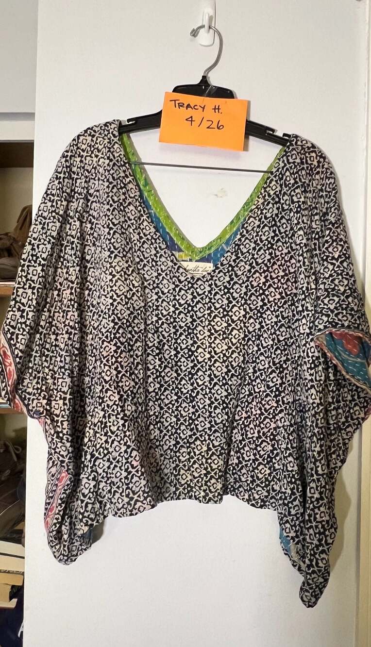 Kantha Bae Navy Reversible OG Kantha Crop Top One Size